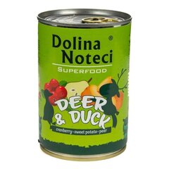 Dolina Noteci Superfood šlapias maistas suaugusiems šunims, su elniena ir antiena, 400g kaina ir informacija | Konservai šunims | pigu.lt