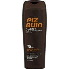 Защитный лосьон от солнца для чувствительной кожи Piz Buin Allergy SPF 15 200 мл цена и информация | Кремы от загара | pigu.lt