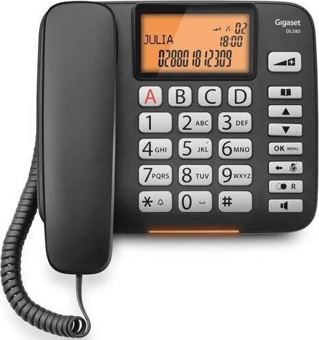 Gigaset DL580, juodas kaina ir informacija | Stacionarūs telefonai | pigu.lt