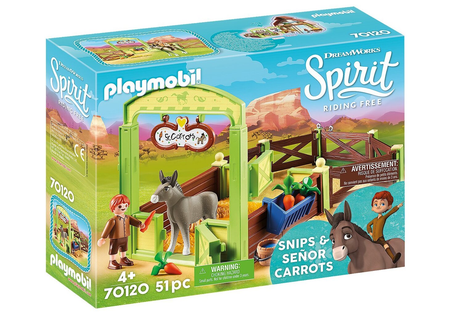 70120 PLAYMOBIL® DreamWork Spirit, Snipas ir ponas asiliukas Morka kaina ir informacija | Konstruktoriai ir kaladėlės | pigu.lt