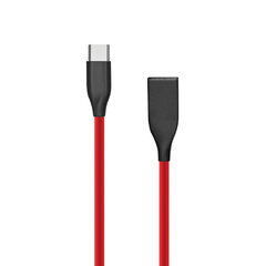 Силиконовый кабель USB - USB-C (красный, 1m) цена и информация | Кабели для телефонов | pigu.lt