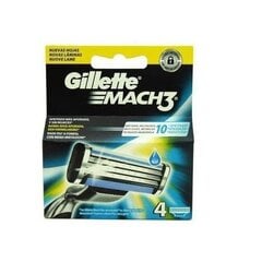 Сменные кассеты Gillette Mach3 4 шт. цена и информация | Косметика и средства для бритья | pigu.lt