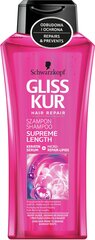 Šampūnas ilgiems plaukams Schwarzkopf GLISS KUR Supreme Length 400 ml kaina ir informacija | Šampūnai | pigu.lt