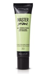 Raudonį paslepianti makiažo bazė Maybelline New York Master Prime 30 ml kaina ir informacija | Makiažo pagrindai, pudros | pigu.lt