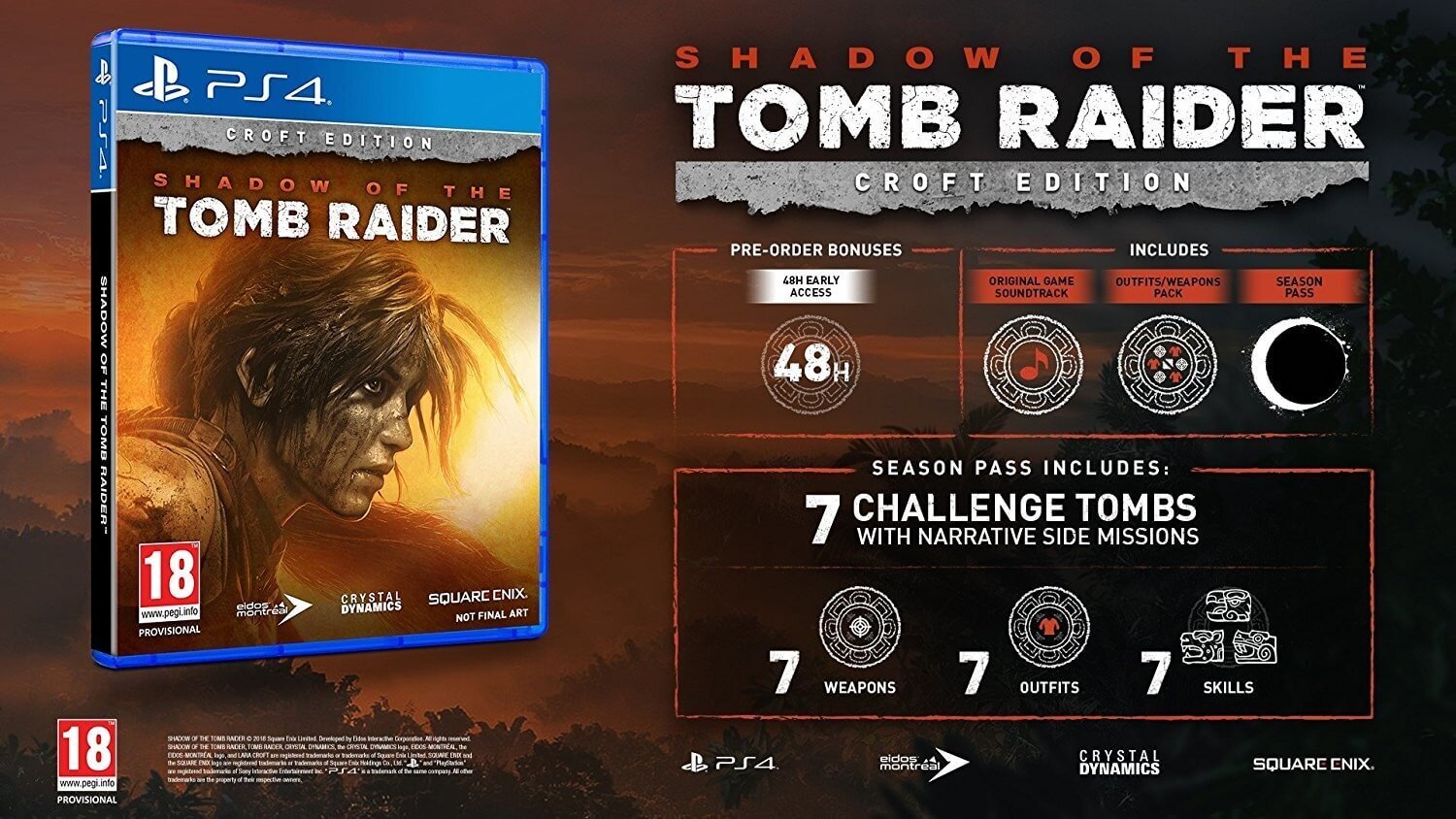 Компьютерная игра Shadow of the Tomb Raider - Croft Edition PS4 цена |  pigu.lt