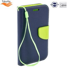 TakeMe Fancy Diary Book Case Xiaomi Mi 9 Чехол-книжка со стендом Синий/Светло Зеленый цена и информация | Чехлы для телефонов | pigu.lt