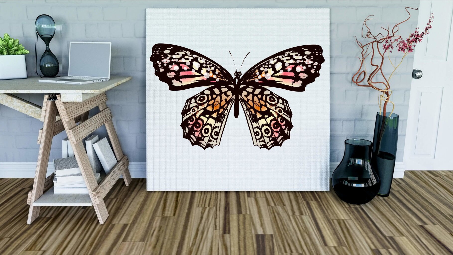Paveikslas Geltonas drugelis, 60x60 cm цена и информация | Reprodukcijos, paveikslai | pigu.lt