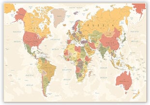 Kamštinis paveikslas - Švelnių spalvų žemėlapis [Kamštinis žemėlapis], 70x50 cm. kaina ir informacija | Reprodukcijos, paveikslai | pigu.lt