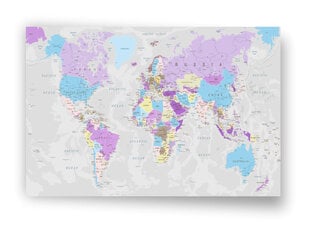 Kamštinis paveikslas - Pilkas žemėlapis [Kamštinis žemėlapis], 100x70 cm. kaina ir informacija | Reprodukcijos, paveikslai | pigu.lt