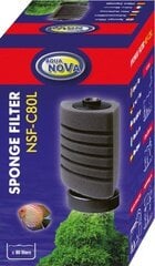 AQUA NOVA угловой губчатый фильтр для аквариума 80л/ч цена и информация | Аквариумы и оборудование | pigu.lt
