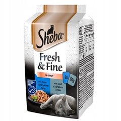 Sheba Fresh & Fine для кошек с тунцом и треской, 6х50 г цена и информация | Консервы для кошек | pigu.lt