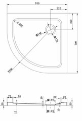 Pusapvalis dušo padėklas Mexen Slim su sifonu, 70x70,80x80,90x90 cm kaina ir informacija | Dušo padėklai | pigu.lt