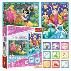 Dėlionių rinkinys + memo kortelės Trefl Princess 2 in 1 kaina ir informacija | Dėlionės (puzzle) | pigu.lt