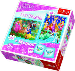 Dėlionių rinkinys + memo kortelės Trefl Princess 2 in 1 kaina ir informacija | Dėlionės (puzzle) | pigu.lt