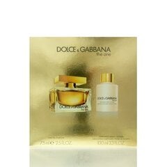 Rinkinys Dolce & Gabbana The One moterims: EDP 75 ml + kūno losjonas 100 ml kaina ir informacija | Kvepalai moterims | pigu.lt