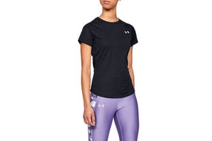 Sportiniai marškinėliai moterims Under Armour speed stride short sleeve, juodi kaina ir informacija | Sportinė apranga moterims | pigu.lt