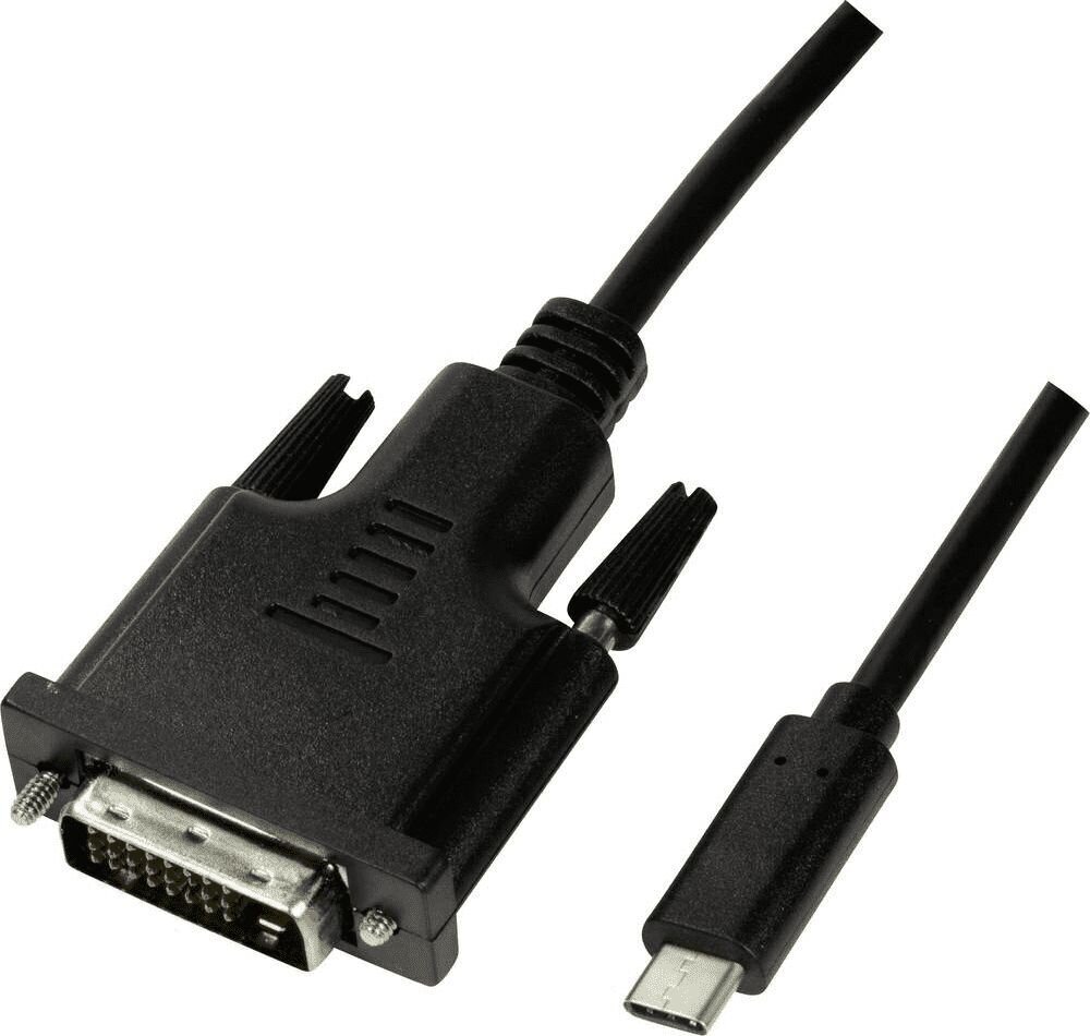 LogiLink UA0331 USB-C - DVI, 1.8m kaina ir informacija | Laidai telefonams | pigu.lt