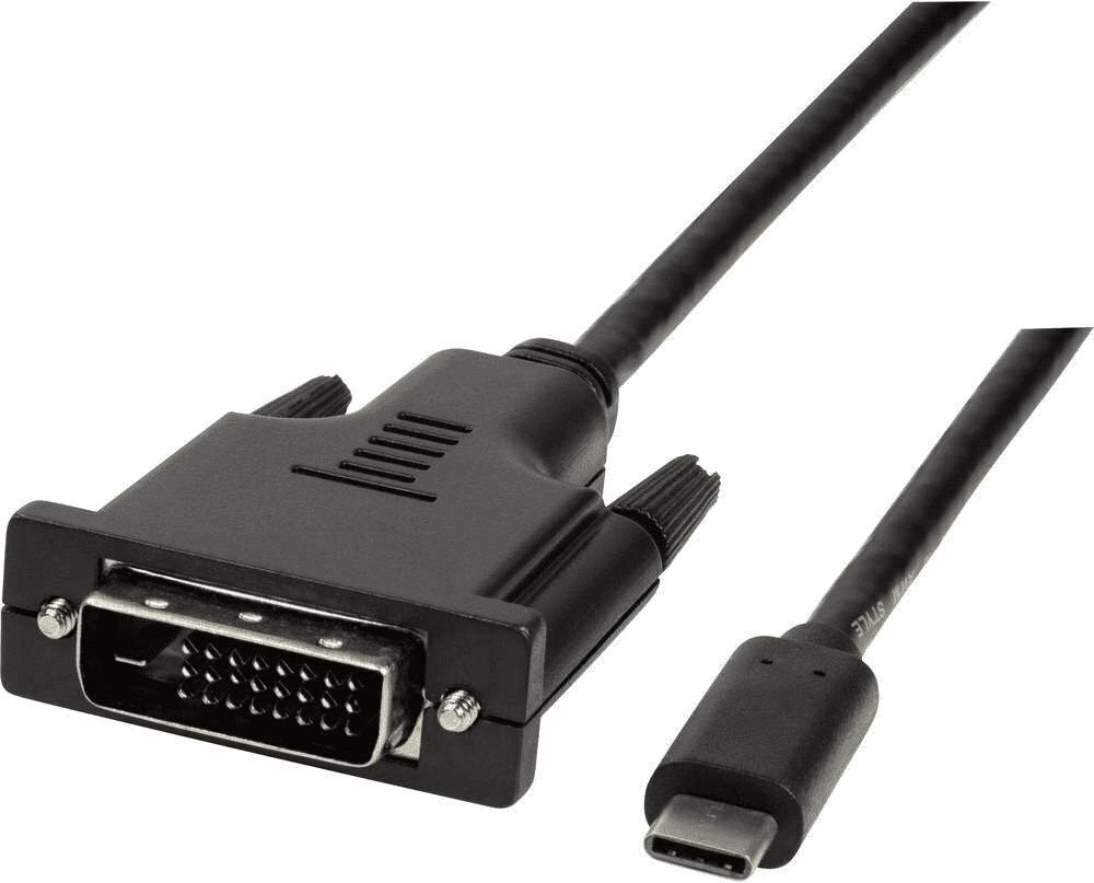 LogiLink UA0331 USB-C - DVI, 1.8m kaina ir informacija | Laidai telefonams | pigu.lt