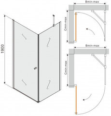 Dušo kabina Mexen Pretoria Grey 90x70,80,90,100,110,120 cm kaina ir informacija | Dušo kabinos | pigu.lt