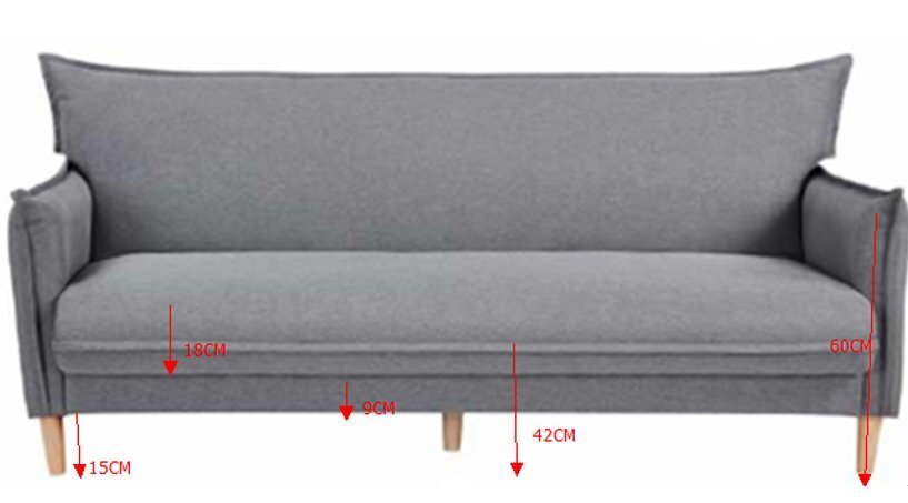 Sofa NORE Riva, pilka kaina ir informacija | Sofos | pigu.lt