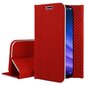 Mocco Carbon Leather Book Case For Apple iPhone X / XS Red kaina ir informacija | Telefono dėklai | pigu.lt