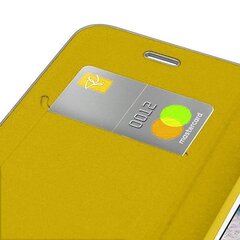 Mocco Carbon Leather Book Case For Apple iPhone X / XS Gold kaina ir informacija | Telefono dėklai | pigu.lt