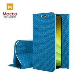 Mocco Carbon Leather Book Case For Apple iPhone X / XS Blue kaina ir informacija | Telefono dėklai | pigu.lt
