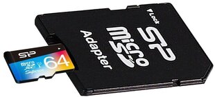 Silicon Power карта памяти microSDXC 64GB Superior UHS-I U1 + адаптер цена и информация | Карты памяти для телефонов | pigu.lt