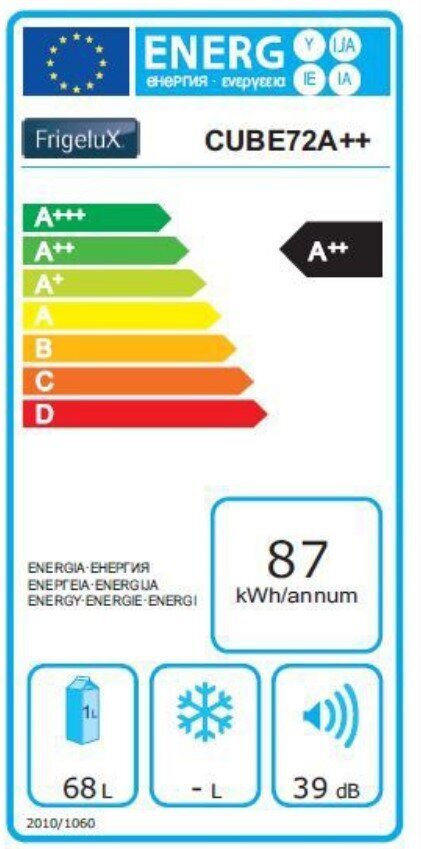 Frigelux CUBE 72A++ kaina ir informacija | Šaldytuvai | pigu.lt