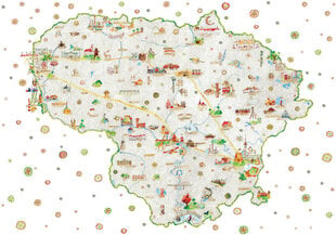 Детсие фотообои Карта Литвы цена и информация | Детские фотообои | pigu.lt