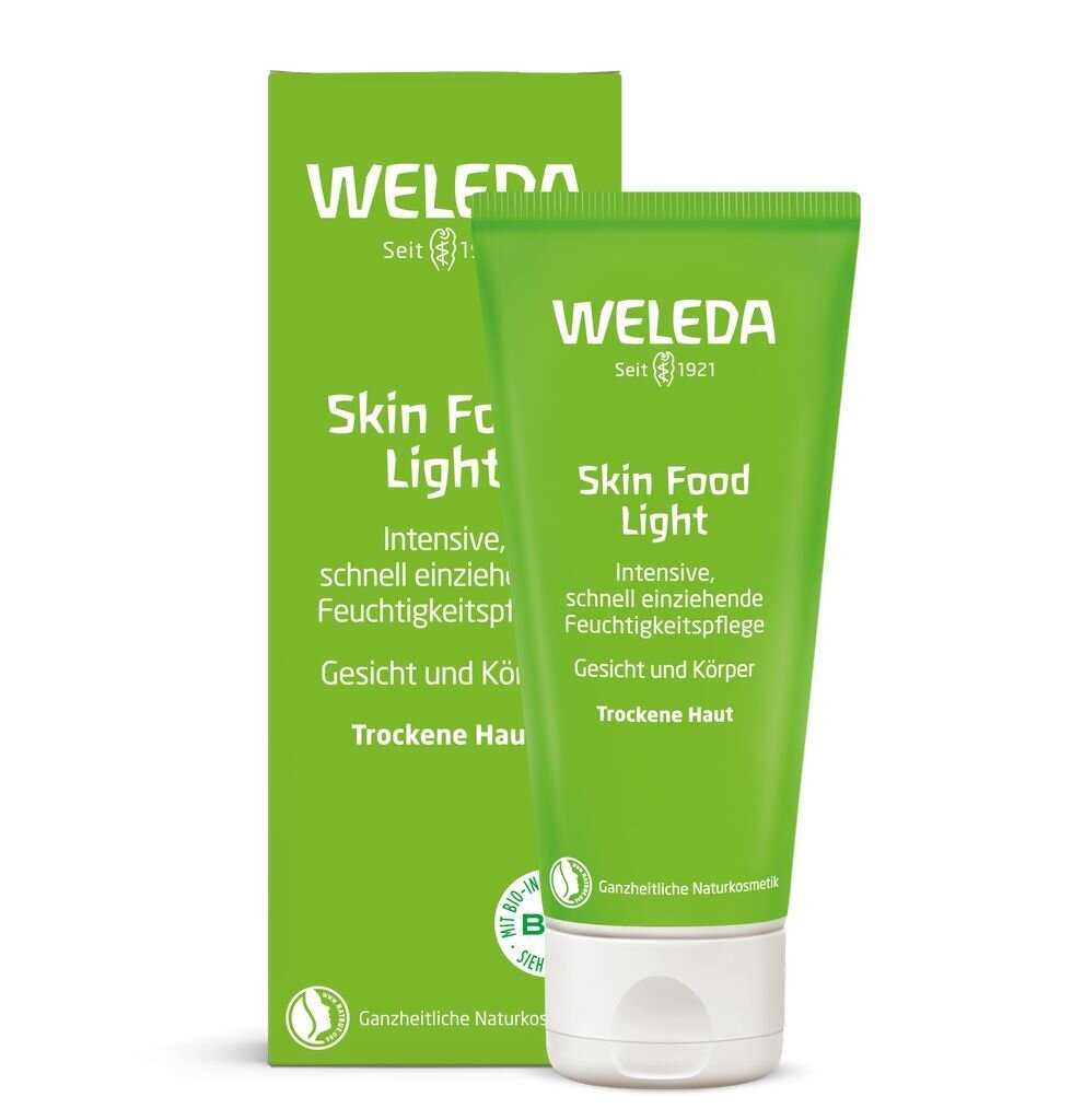 Sausos veido, rankų ir kūno odos kremas Weleda Skin Food Light, 75 ml kaina ir informacija | Kūno kremai, losjonai | pigu.lt