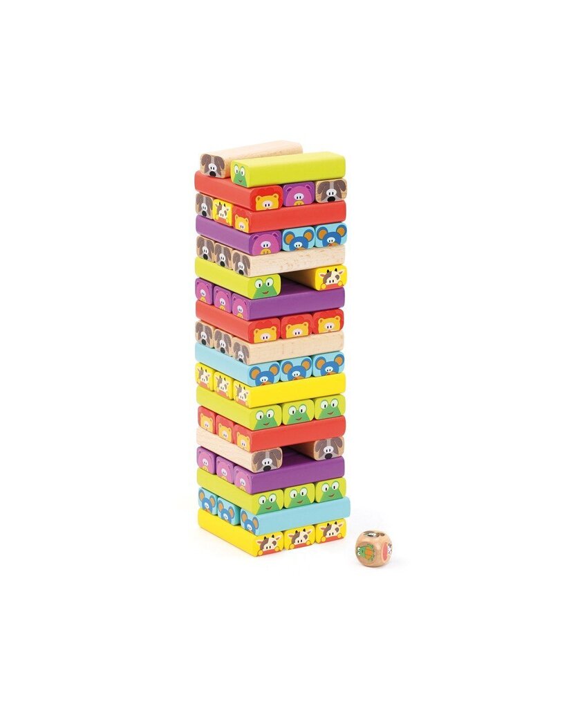 Medinių blokelių bokštas su gyvūnais Top Bright,1581884 kaina ir informacija | Stalo žaidimai, galvosūkiai | pigu.lt