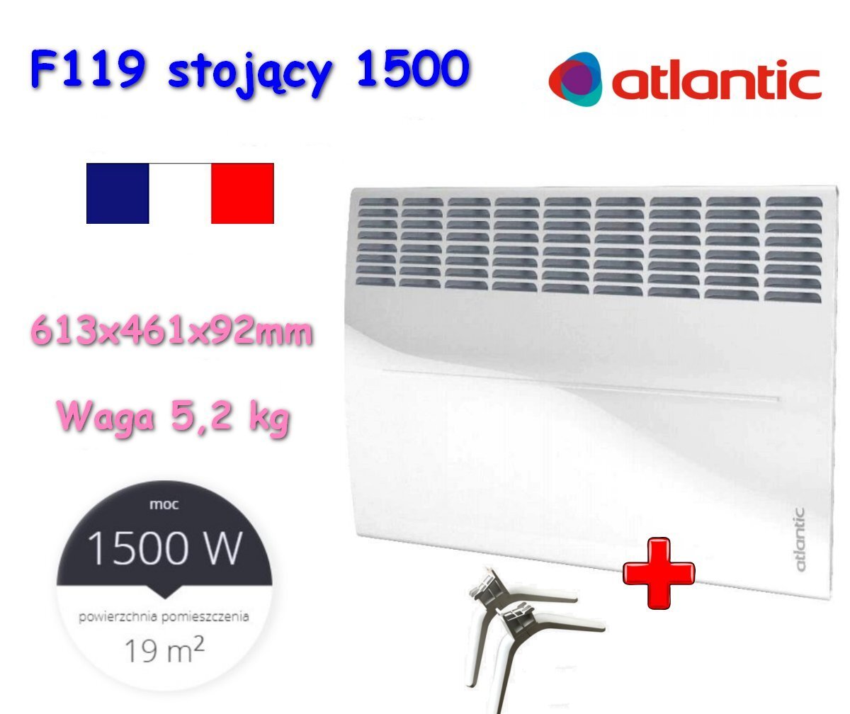 Elektrinis konvektorius Atlantic F119 Design 1500W PLUG цена и информация | Šildytuvai | pigu.lt