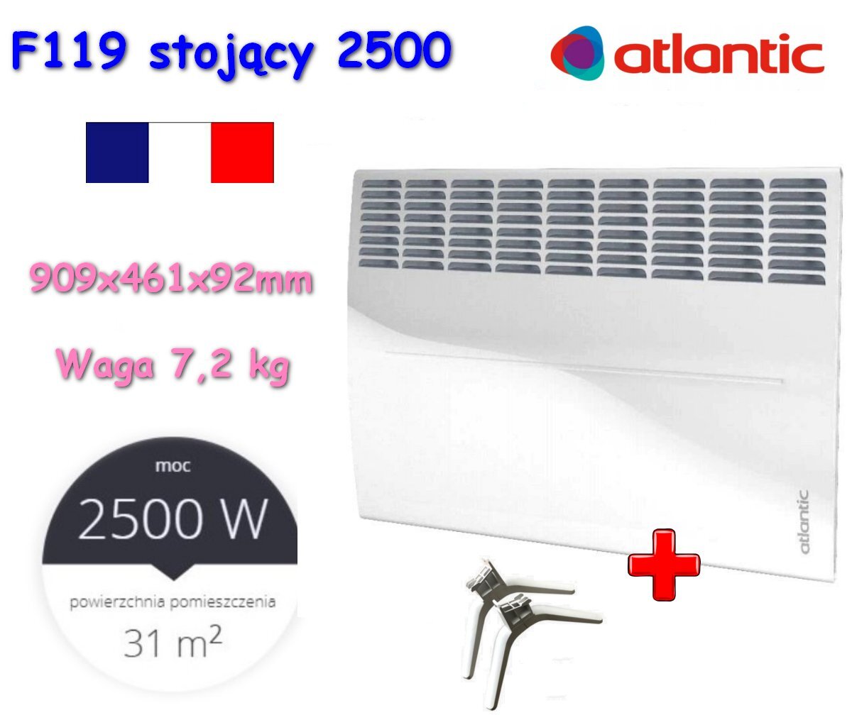 Elektrinis konvektoriaus Atlantic F119 Design 2500W PLUG цена и информация | Šildytuvai | pigu.lt