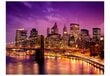 Fototapetai - Manhetenas ir Bruklino tiltas naktį цена и информация | Fototapetai | pigu.lt
