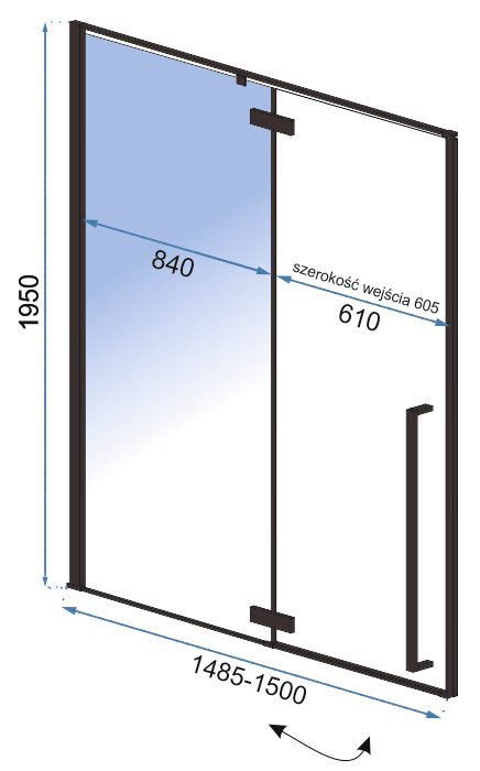 Dušo durys REA Fargo Black mat kaina ir informacija | Dušo durys ir sienelės | pigu.lt