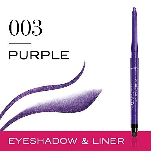 Akių šešėliai + akių kontūro pieštukas viename Bourjois Ombre Smoky 0,28 g, 03 Purple kaina ir informacija | Akių šešėliai, pieštukai, blakstienų tušai, serumai | pigu.lt