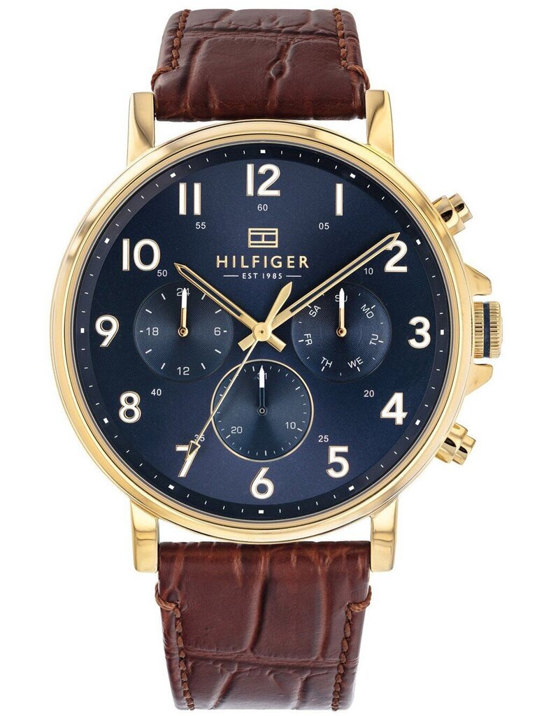 Tommy Hilfiger vyriškas laikrodis Daniel 1710380, rudos/aukso spalvos цена и информация | Vyriški laikrodžiai | pigu.lt