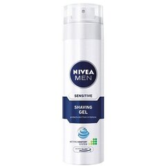 Skutimosi putos Nivea Sensitive Shaving Gel, 200 ml kaina ir informacija | Skutimosi priemonės ir kosmetika | pigu.lt