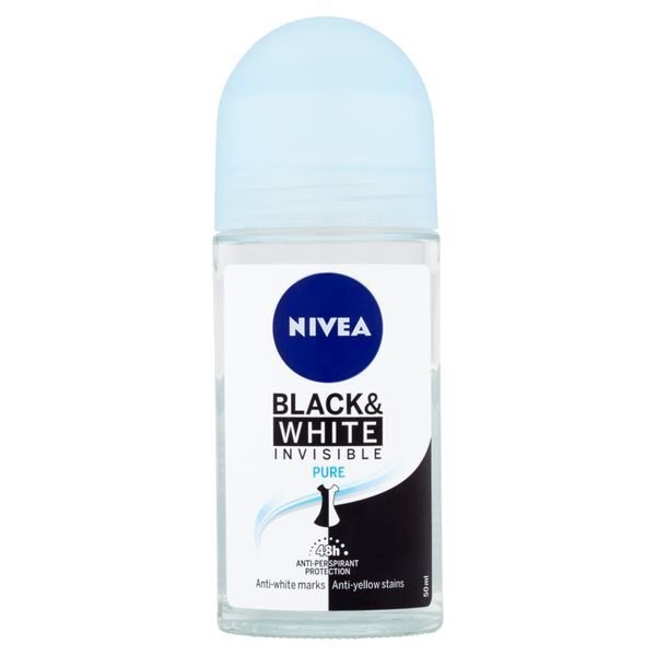 Rutulinis antiperspirantas Nivea Invisible For Black & White Pure, 50 ml цена и информация | Dezodorantai | pigu.lt