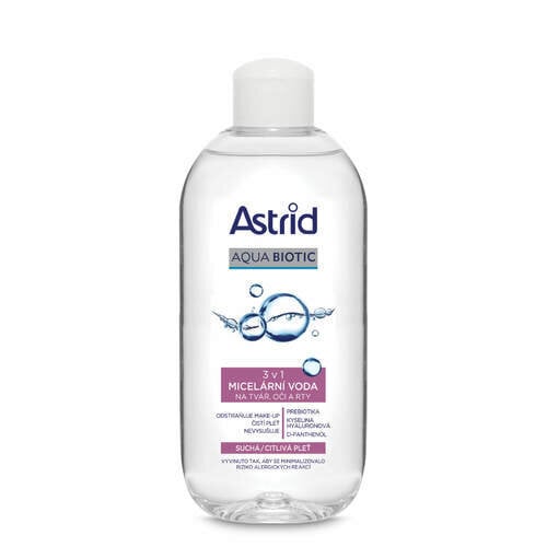 Micelinis vanduo jautriai odai Astrid Micellar water 3 in 1 for face, eyes and lips Aqua Biotic, 200ml цена и информация | Veido prausikliai, valikliai | pigu.lt