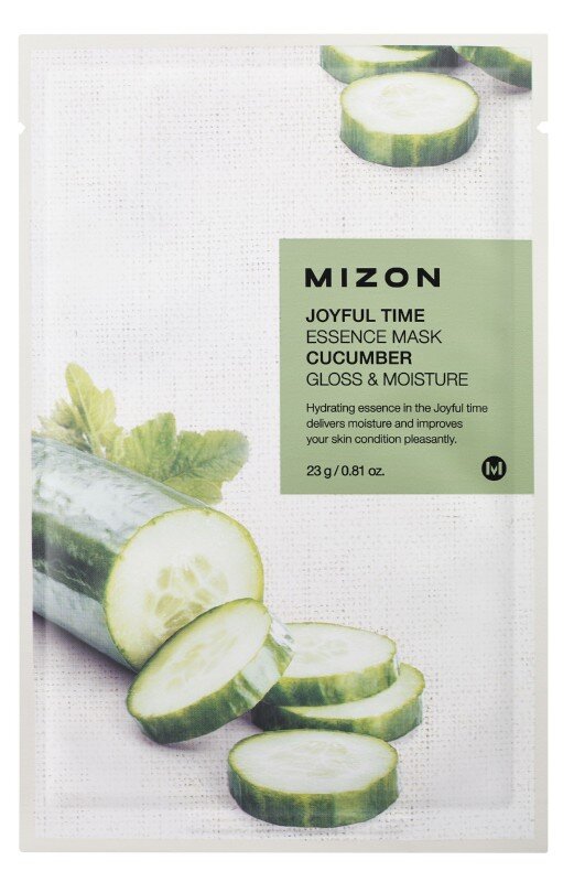 Lakštinė veido kaukė su agurkais Mizon Joyful Time Essence Mask Cucumber 23g цена и информация | Veido kaukės, paakių kaukės | pigu.lt