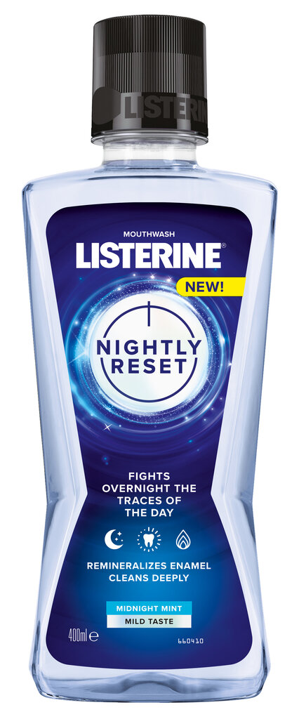 Burnos skalavimo skystis LISTERINE Nightly Reset, 400 ml kaina ir informacija | Dantų šepetėliai, pastos | pigu.lt