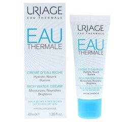 Увлажняющий крем для лица для сухой и очень сухой кожи Uriage Eau Thermale Rich Water Cream 40 мл цена и информация | Кремы для лица | pigu.lt