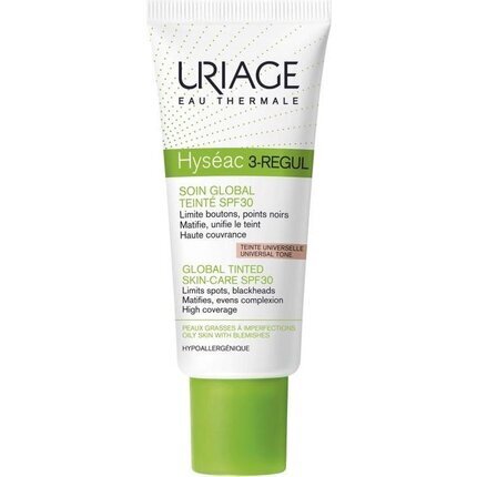 Atspalvį suteikiantis veido kremas Uriage Hyseac 3-Regul SPF30 40 ml kaina ir informacija | Veido kremai | pigu.lt