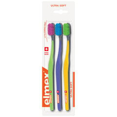 Dantų šepetėlis Elmex Ultra Soft Toothbrush, 3 vnt. kaina ir informacija | Dantų šepetėliai, pastos | pigu.lt