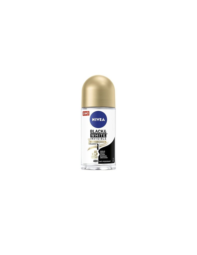 Rutulinis dezodorantas Nivea Invisible Black and White Silk and Smooth, 50 ml цена и информация | Dezodorantai | pigu.lt