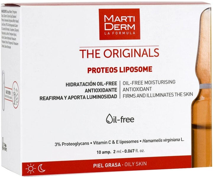 Veido odos serumas ampulėse su vitaminu C ir E MartiDerm The Originals Proteos Liposome, 10x2 ml kaina ir informacija | Veido aliejai, serumai | pigu.lt