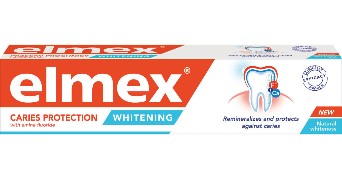 Balinamoji dantų pasta nuo ėduonies Elmex Whitening Toothpaste Caries Protection Whitening, 75 ml kaina ir informacija | Dantų šepetėliai, pastos | pigu.lt