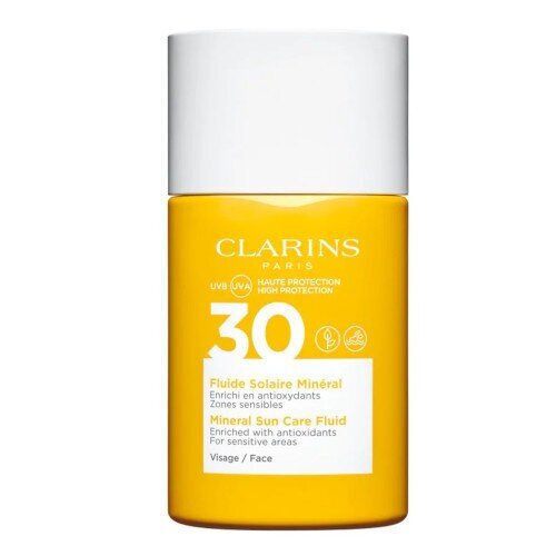 Apsauginis veido fluidas nuo saulės Clarins Mineral Sun Care Fluid SPF30, 30 ml цена и информация | Kremai nuo saulės | pigu.lt